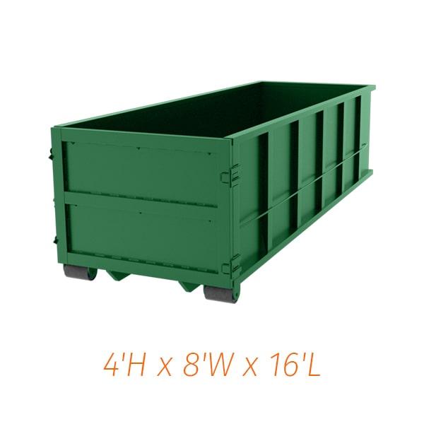 the rental period for 15-yard dumpsters varies, but typically ranges from one to seven days